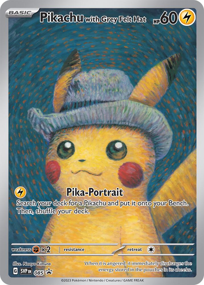 Pikachu with Grey Felt Hat #85 - Pokemon Promo